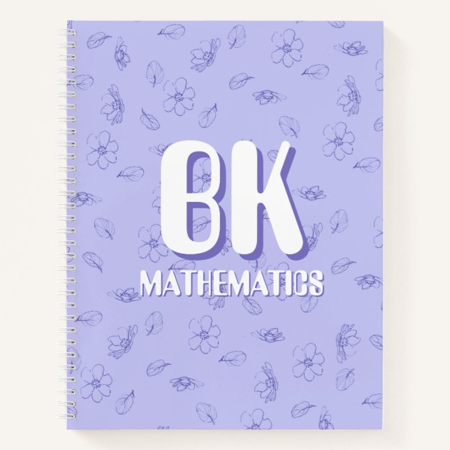Cute purple Notebook with initials  Notizbuch (Vorderseite)