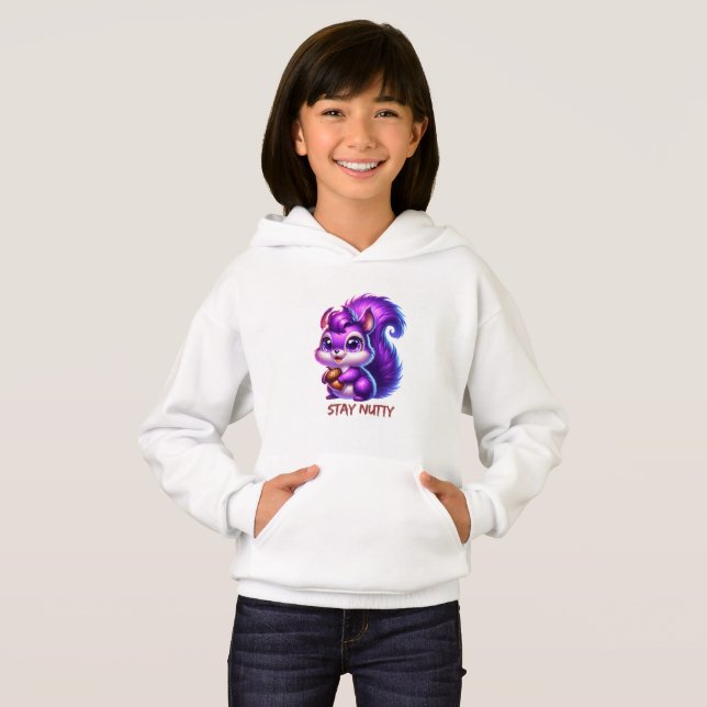 Cute Purple Squirrel  Hoodie (Vorne ganz)