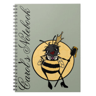 CUTE QUEEN BEE CARNET SPIRAL PERSONNALISÉ