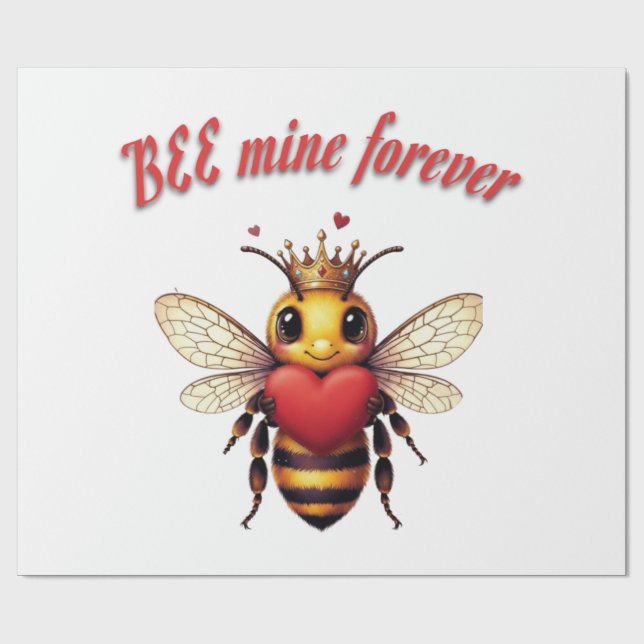 cute queen bee valentine geschenkpapier (Flach)