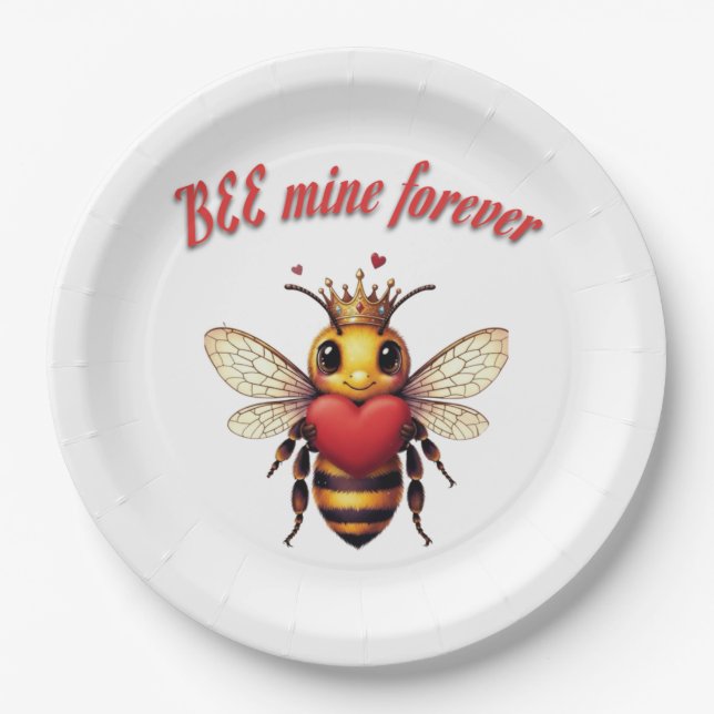 cute queen bee valentine pappteller (Vorderseite)