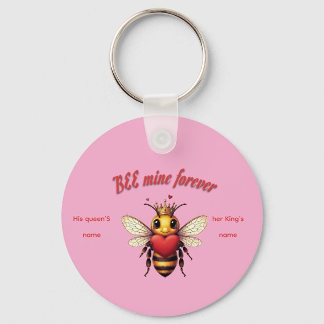 cute queen bee valentine schlüsselanhänger (Vorderseite)