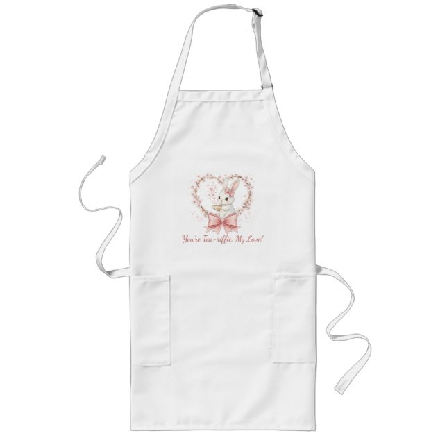 Cute Rabbit Cooking Apron - Personalized Chef Gift Lange Schürze (Vorne)