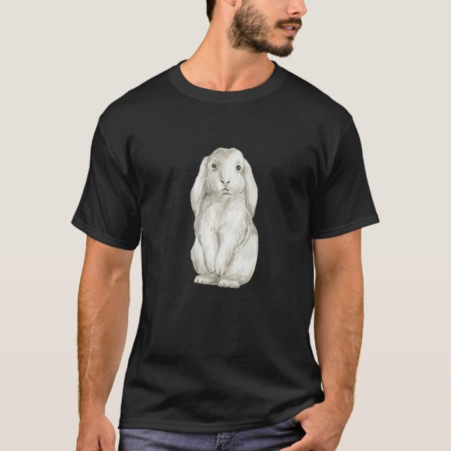Cute Rabbit Cute Rabbit Watercolor T-Shirt (Vorderseite)