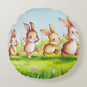 Cute Rabbit Famille Coussin