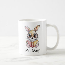 Cute Rabbit Reading a Book Custom Kaffeetasse