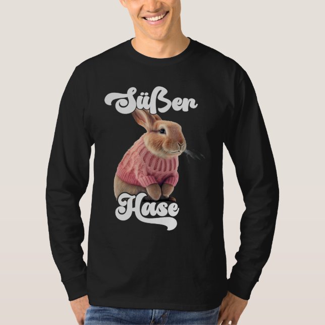 Cute Rabbit Retro Winter Ski Rabbit T-Shirt (Vorderseite)