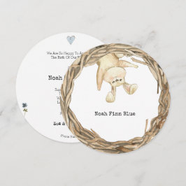Cute Rabbit Sweet Animal Baby Announcement Card Einladung