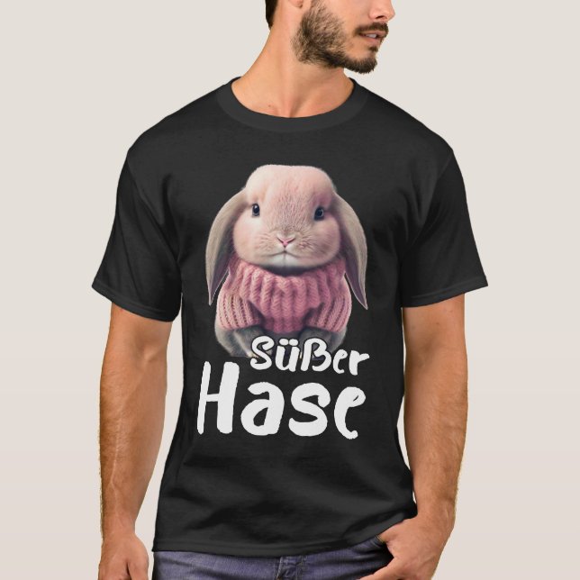 Cute rabbit winter rabbit skiing T-Shirt (Vorderseite)