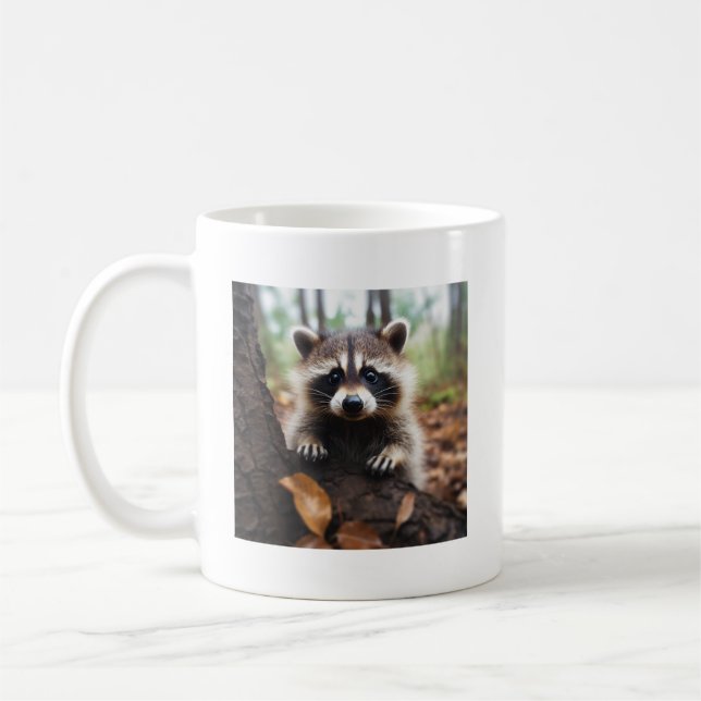 Cute Raccoon Mug - Cute Animal Mugs (Gauche)
