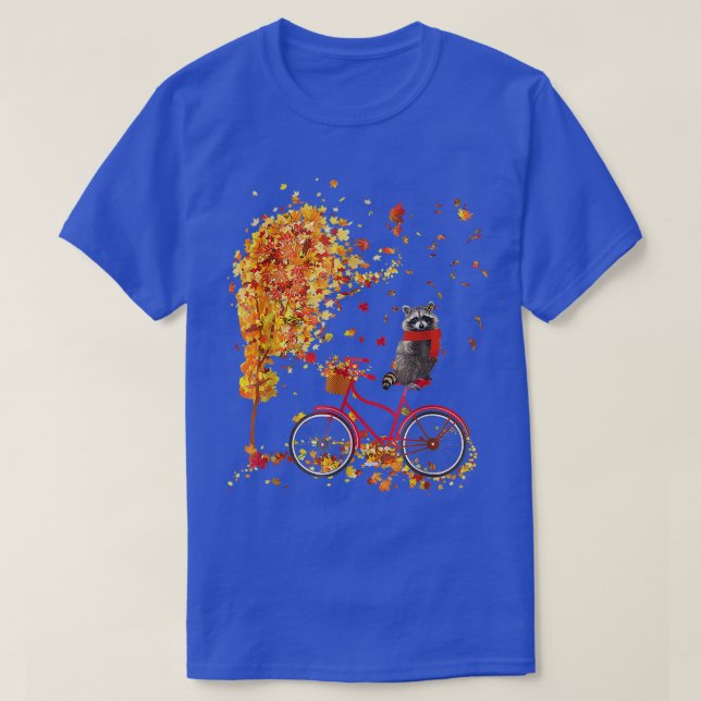 Cute Raccoon on In Fall maple Leaf Autumn T-Shirt (Design vorne)