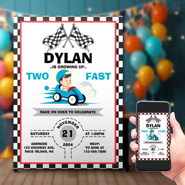 Cute Racer Deux Invitation Rapide (Créateur téléchargé)