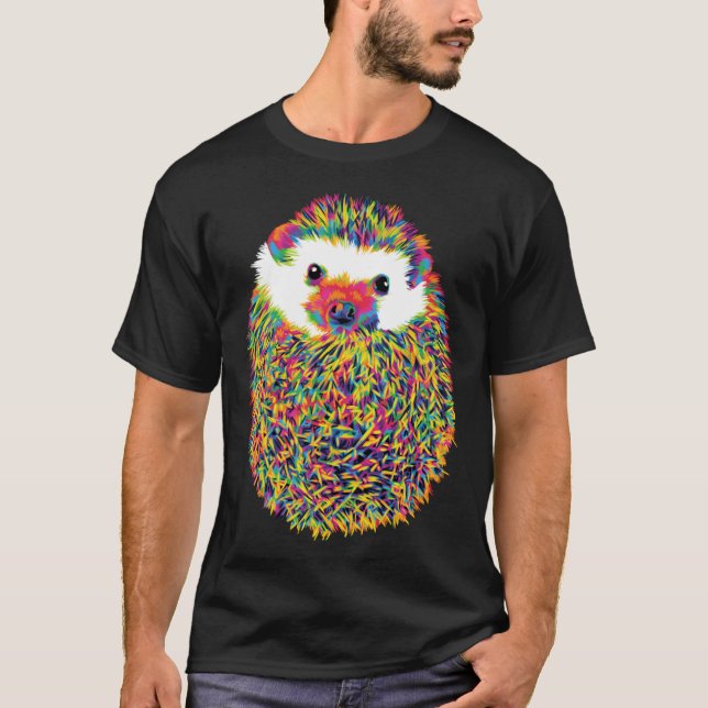 Cute Rainbow Hedgehog T-Shirt (Vorderseite)