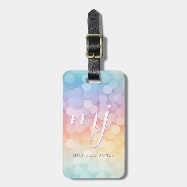 Cute Rainbow Marbles Luggage Tag Gepäckanhänger (Vorderseite vertikal)