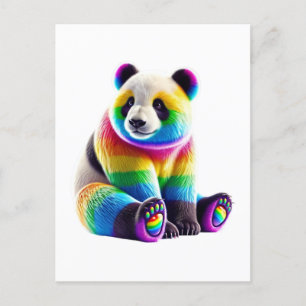 Cute Rainbow Panda Postkarte