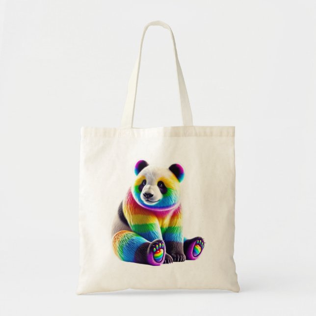 Cute Rainbow Panda Tragetasche (Vorne)