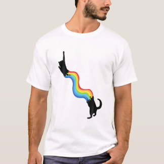 Cute Rainbow Retro Cat Lover Colorful Kitten Vinta T-Shirt