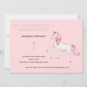 Cute Rainbow Unicorn Anniversaire Fête Invitation