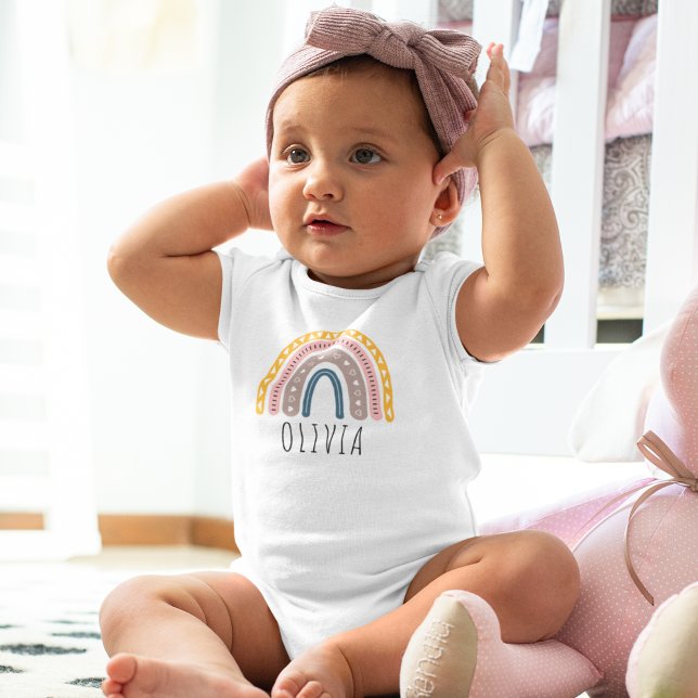 Cute Rainbow With Boho Style - Gift for Baby's Baby Strampler (Von Creator hochgeladen)
