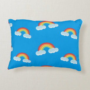Cute Rainbow with Clouds Pattern Dekokissen