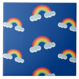 Cute Rainbow with Clouds Pattern Fliese