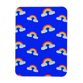 Cute Rainbow with Clouds Pattern Magnet