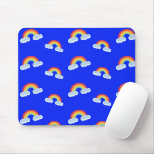 Cute Rainbow with Clouds Pattern Mousepad