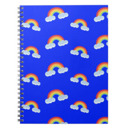 Cute Rainbow with Clouds Pattern Notizblock