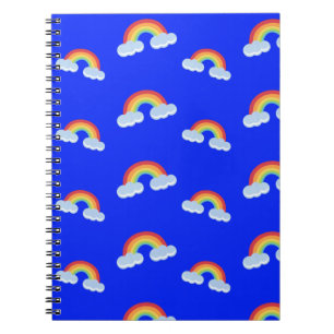 Cute Rainbow with Clouds Pattern Notizblock