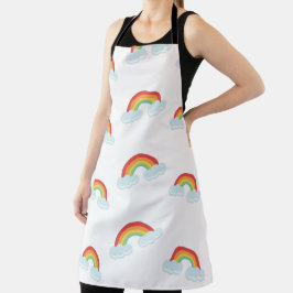 Cute Rainbow with Clouds Pattern Schürze