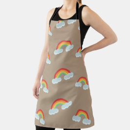 Cute Rainbow with Clouds Pattern Schürze