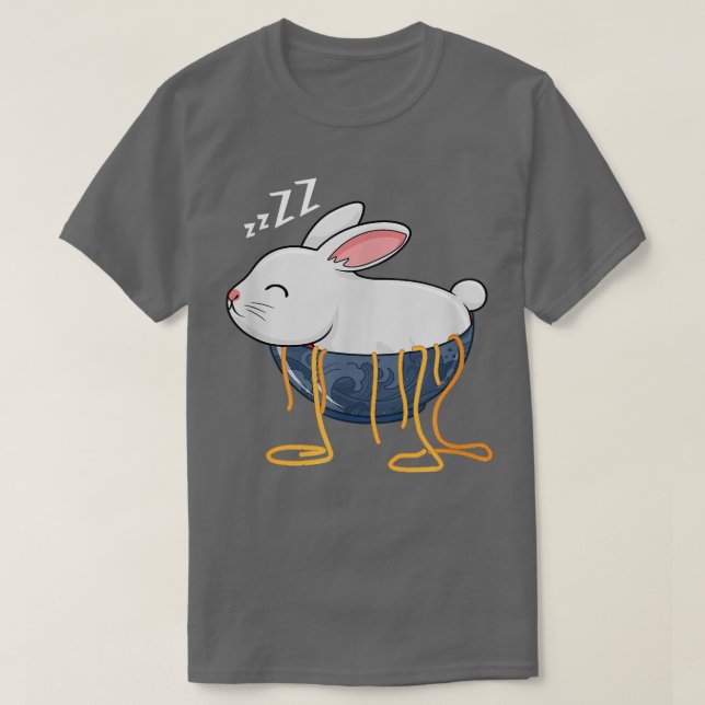 Cute Ramen and Bunny Funny Anime Noodle Japanese R T-Shirt (Design vorne)