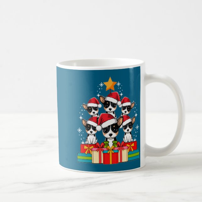 Cute Rat Terrier Le Dog Christmas Tree Xmas Hat Lo Kaffeetasse (Rechts)