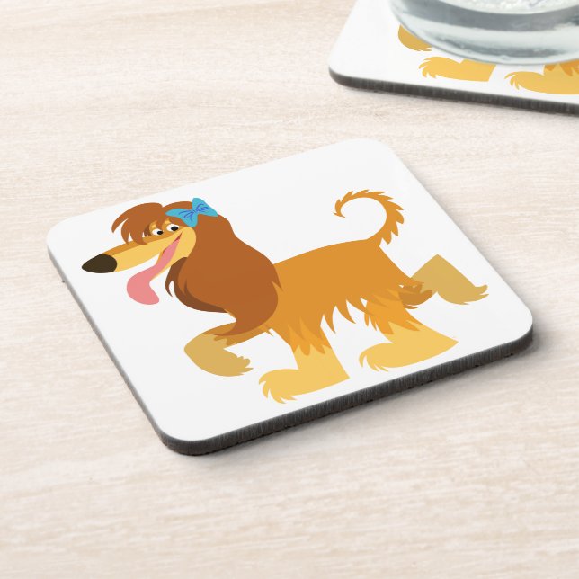 Cute Ready Cartoon Afghan Hound Coasters Set Getränkeuntersetzer (Linke Seite)