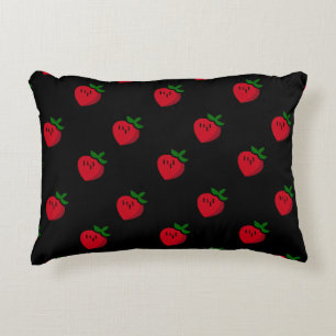 Cute Red Cartoon Strawberries for Vegetarians Dekokissen