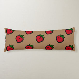 Cute Red Cartoon Strawberries for Vegetarians Seitenschläferkissen
