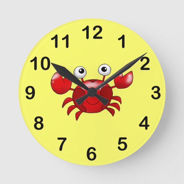 Cute red crab runde wanduhr (Vorderseite)