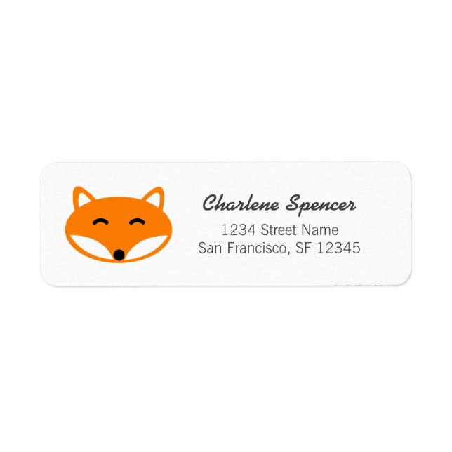 Cute red fox baby shower return address labels (Vorne)