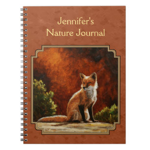 Cute Red Fox Sitting In the Sun Notizblock