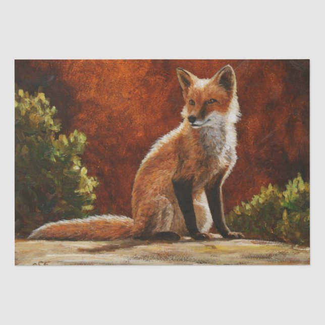 Cute Red Fox Sitting In the Sun Seidenpapier (Vorderseite)