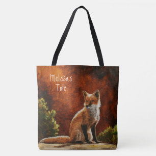 Cute Red Fox Sitting In The Sun Tasche