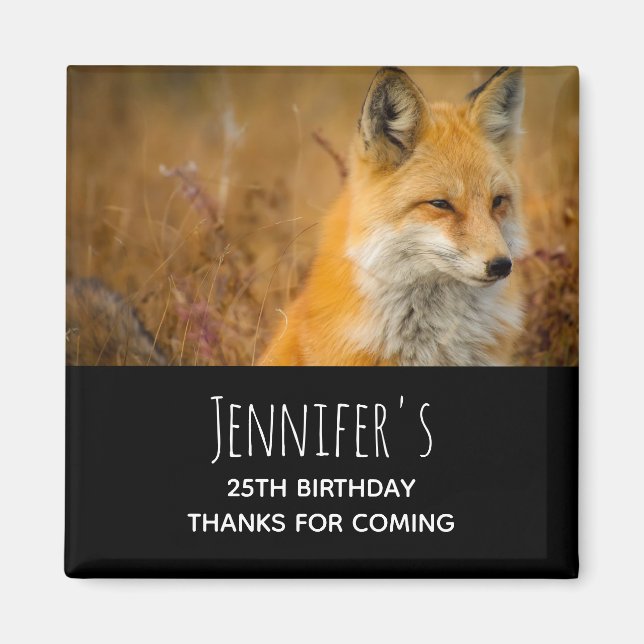 Cute Red Fox Wilderness Nature Fotograf Magnet (Vorne)