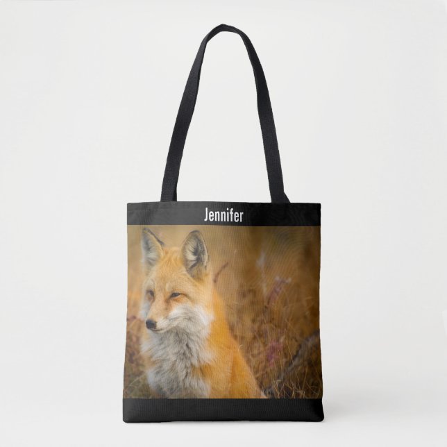 Cute Red Fox Wilderness Nature Fotograf Tasche (Vorderseite)