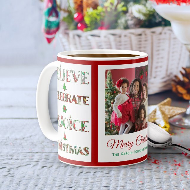 Cute Red Green Christmas Pattern Kaffeetasse (Von Creator hochgeladen)