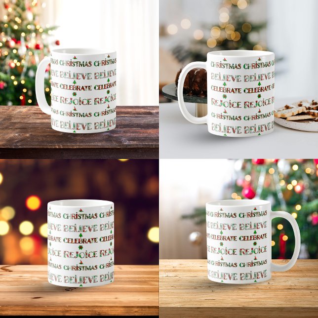 Cute Red Green Christmas Pattern Kaffeetasse (Von Creator hochgeladen)