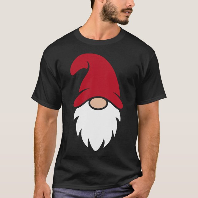 Cute Red Hat Christmas Gnome T-Shirt (Vorderseite)