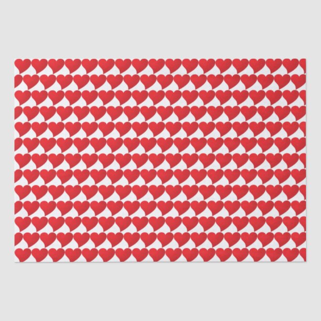Cute Red Hearts pattern Valentine's day modern Seidenpapier (Vorderseite)