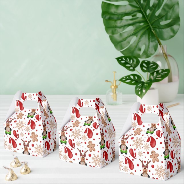 Cute Red Holiday Christmas Reindeer Geschenkschachtel (Zahlreiche)