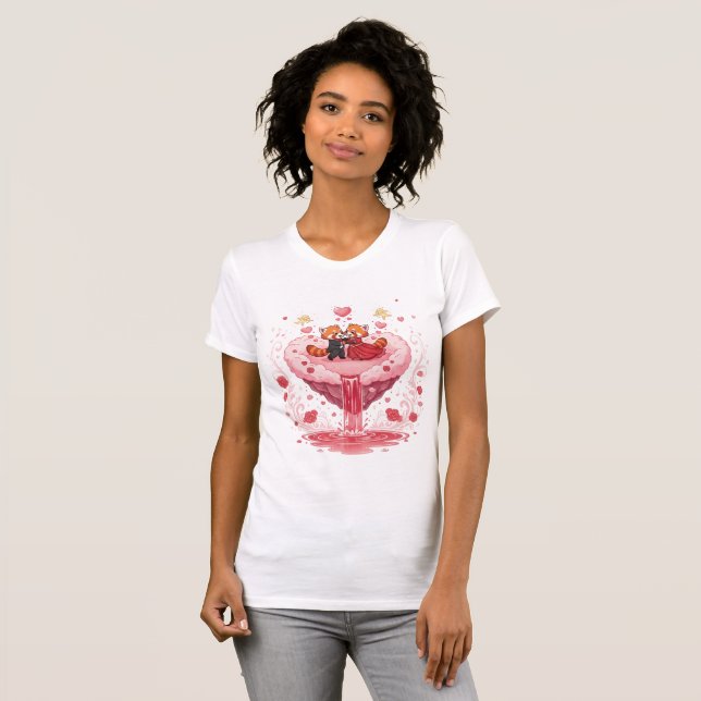 Cute Red Panda Couple Romantic Valentine T-Shirt (Vorne ganz)