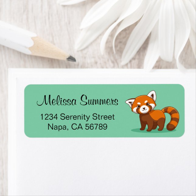 Cute Red Panda on Green (Insitu)